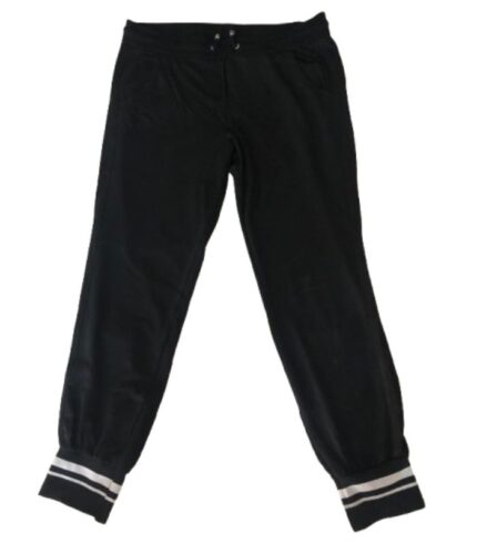 Black Jogger Pants with White Stripes