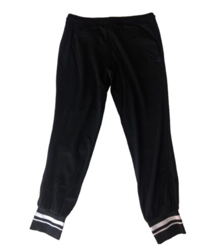 Black Jogger Pants with White Stripes