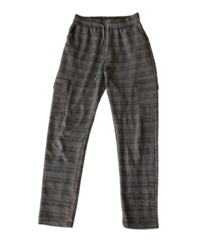 Charcoal Grey Slim Fit Checked Joggers